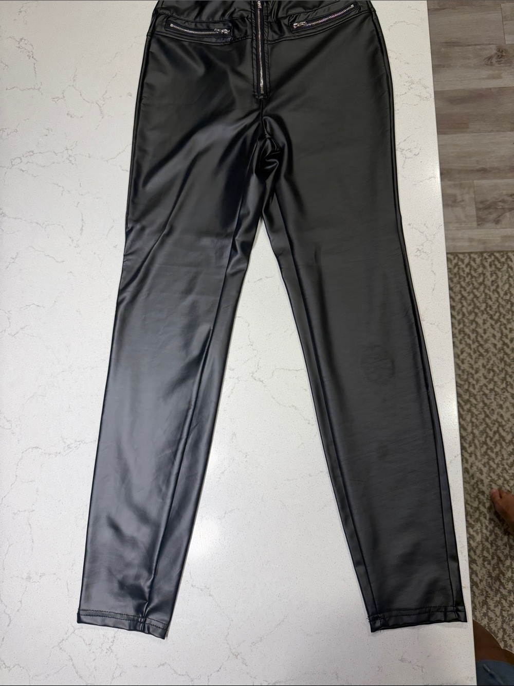 SHEIN Black Faux Leather Leggings